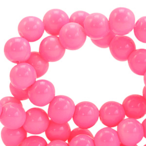 Opaque glass beads 4mm azalea pink, 40 pieces